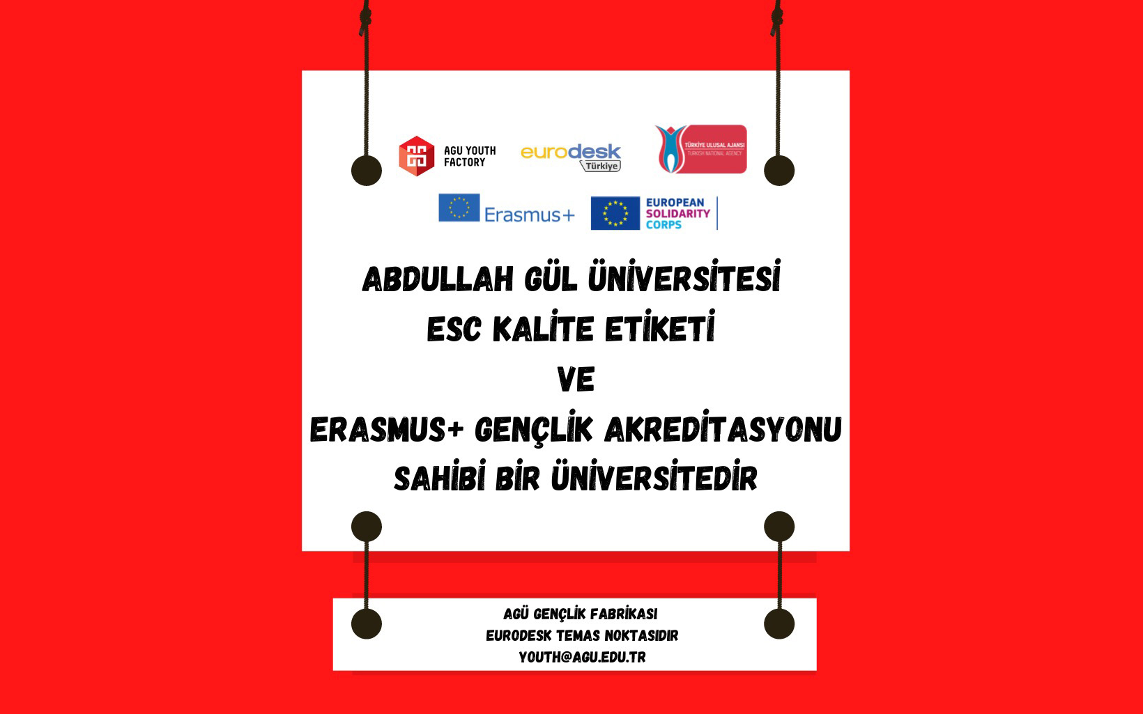 AGÜ, 3 Ayrı Kalite Sertifikası ve Erasmus+ Gençlik Akreditasyonu Sahibi Oldu